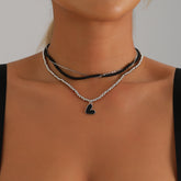 Layered Wrapped Heart Pendant Necklace - Front View