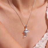 Pearl Ice Cream Pendant Necklace - Front View