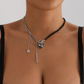 Crystal Mirror Heart Necklace - Front View