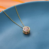 Hollow Zircon Zodiac Pendant Necklace - Front View