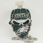 Newest Sports Team Logo Bandit Skull Pendant Necklace – Iced Out Hip Hop Jewelry for True Fans