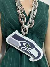 Oversize Sports Fan Chain Team Logo Pendant Necklace – Perfect Gift for Fans Game Day Decoration