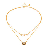 Star & Football Charm Layered Necklace
