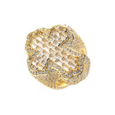 High Quality Micro Paved Cubic Zirconia Hip Hop Iced Out Cross Ring