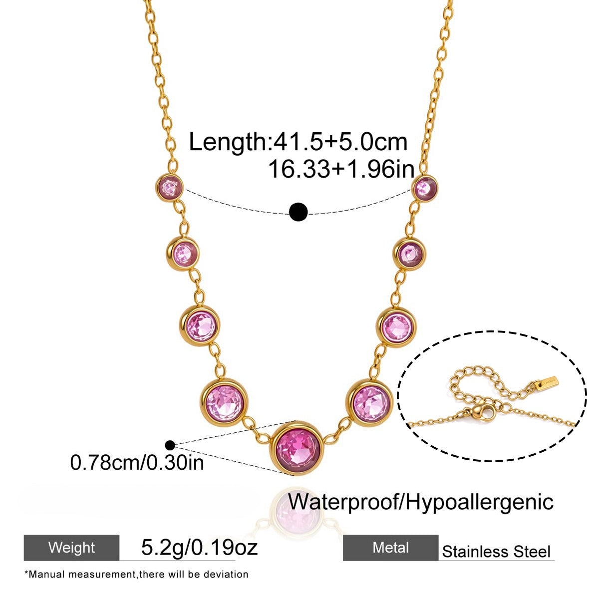18K Gold Plated Zircon Statement Necklace