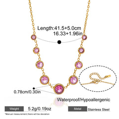 18K Gold Plated Zircon Statement Necklace