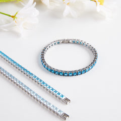 Rainbow Square Tennis Bracelet
