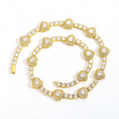 Iced Out Heart Zircon Tennis Chain