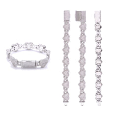 S925 Silver Moissanite Heart Cuban Bracelet