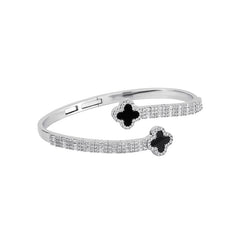 Iced Black Clover Bangle