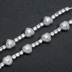 Iced Out Heart Zircon Tennis Chain