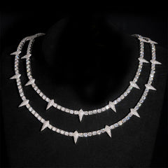S925 Spiked Moissanite Necklace