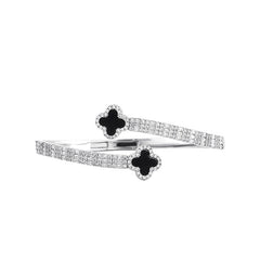Iced Black Clover Bangle