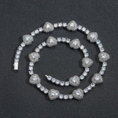 Iced Out Heart Zircon Tennis Chain