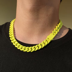 13mm Titanium Steel Lacquered Miami Cuban Link Chain