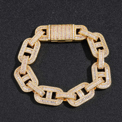 15MM Bling Square Stone Coffee Bean Bracelet