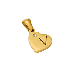 Stainless Steel Heart Initial Pendant