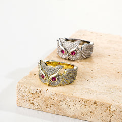 Iced Out Owl Ring