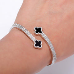 Iced Black Clover Bangle