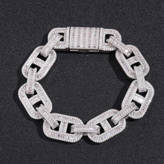 15MM Bling Square Stone Coffee Bean Bracelet