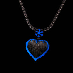 Iced Out Frozen Heart Pendant Necklace