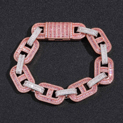 15MM Bling Square Stone Coffee Bean Bracelet