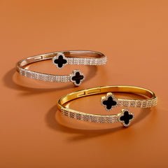 Iced Black Clover Bangle