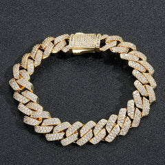 13MM Iced Out Diamond Cuban Link Bracelet