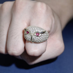 Iced Out Owl Ring