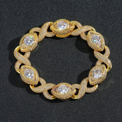 Iced Out 15MM Eye Cuban Bracelet