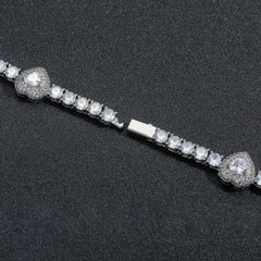 Iced Out Heart Zircon Tennis Chain