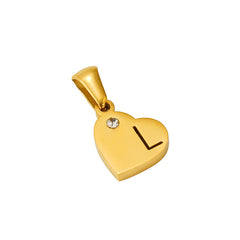 Stainless Steel Heart Initial Pendant