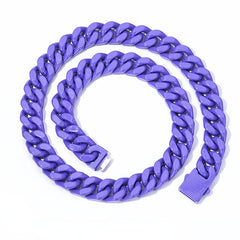 13mm Titanium Steel Lacquered Miami Cuban Link Chain