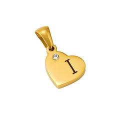 Stainless Steel Heart Initial Pendant
