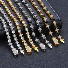 6mm Cross & Star Tennis Bracelet