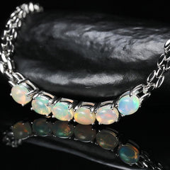 S925 Sterling Silver Rainbow Gemstone Bracelet
