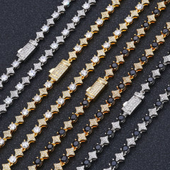 6mm Cross & Star Tennis Bracelet
