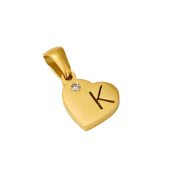 Stainless Steel Heart Initial Pendant