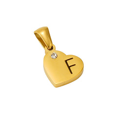 Stainless Steel Heart Initial Pendant