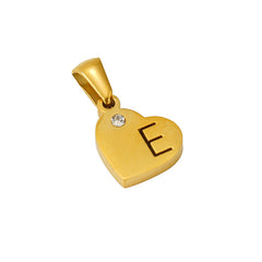 Stainless Steel Heart Initial Pendant