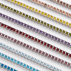 Rainbow Square Tennis Bracelet