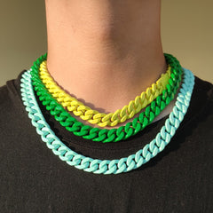 13mm Titanium Steel Lacquered Miami Cuban Link Chain