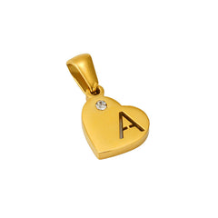 Stainless Steel Heart Initial Pendant
