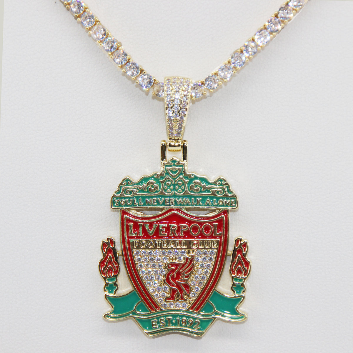 Liverpool Football Club Necklace - LFC Crest Pendant Jewelry Gift for Fans - Size Reference