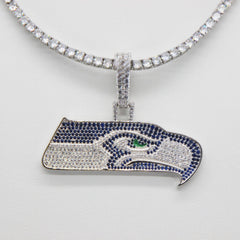 Seattle Seahawks Zircon Pendant Necklace - Game Day & Holiday Gift for Sports Fans - Lifestyle View
