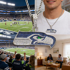 Seattle Seahawks Zircon Pendant Necklace - Game Day & Holiday Gift for Sports Fans - Image 15