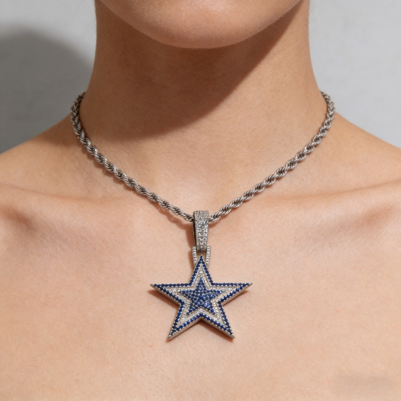 Dallas Cowboys Zircon Star Necklace - Lifestyle View