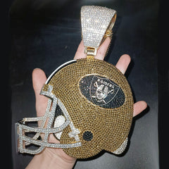 Custom Football Team Logo Helmet Pendant Necklace-Personalized Gifts for Fans