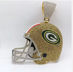 Custom Football Team Logo Helmet Pendant Necklace-Personalized Gifts for Fans