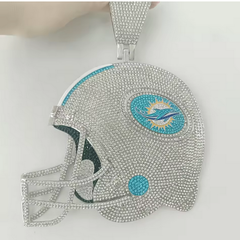 Custom Football Team Logo Helmet Pendant Necklace-Personalized Gifts for Fans